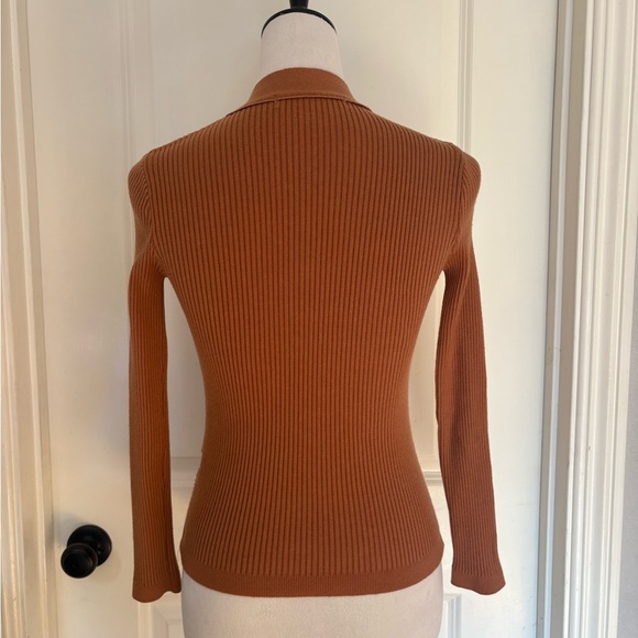 Women's Ribbed Button-Up Sweater - Picture 3 of 5